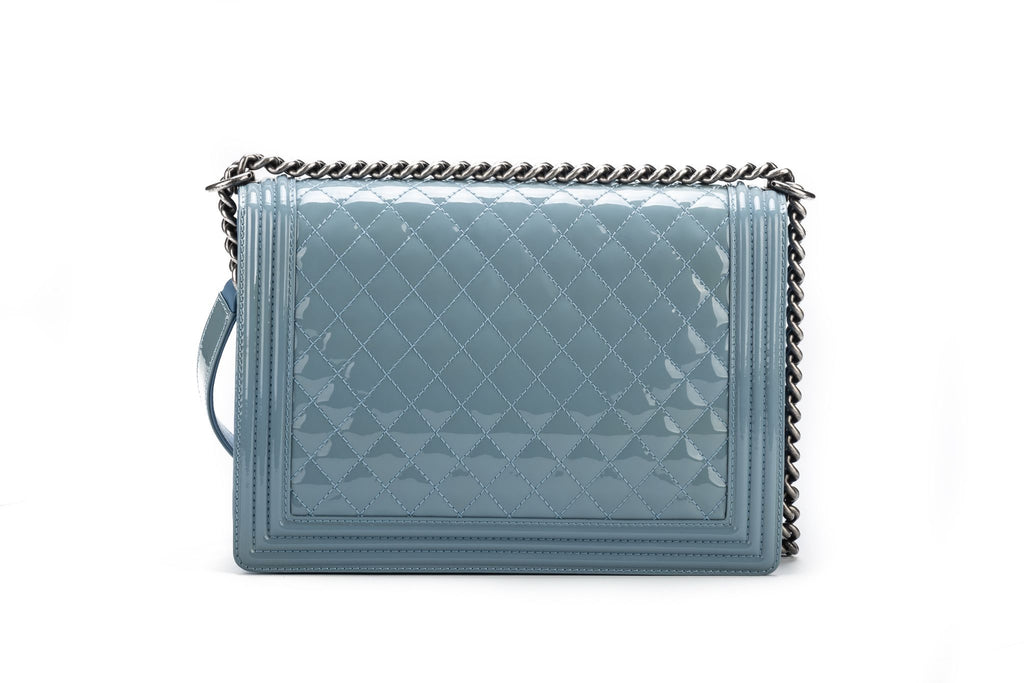 Chanel Celeste Patent Jumbo Boy Bag