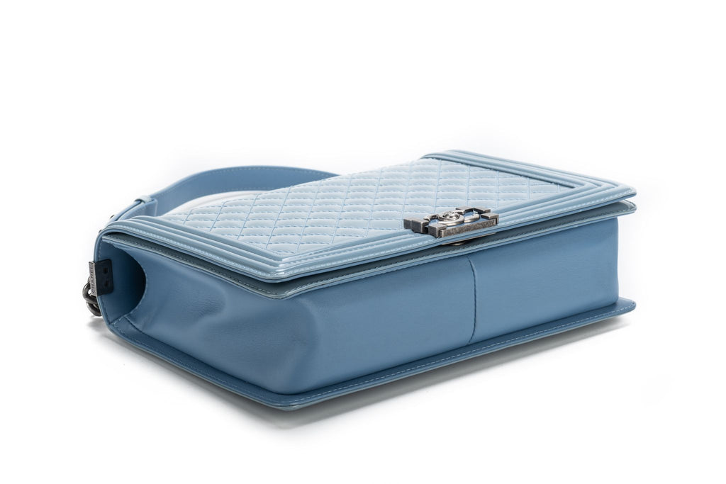 Chanel Celeste Patent Jumbo Boy Bag