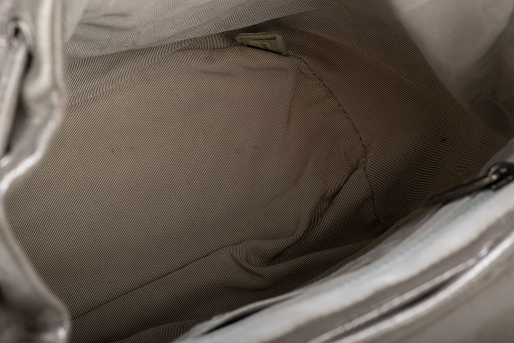 Chanel Silver Caviar Back Pack