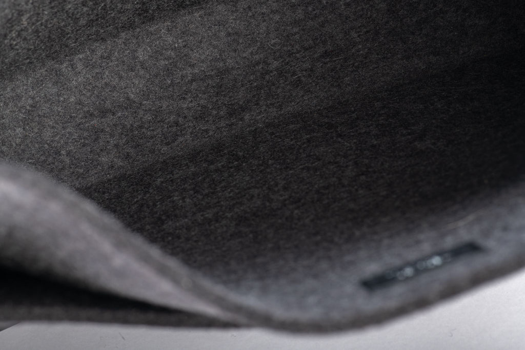 Hermes BNIB Grey/Black Felt Evelyne PM