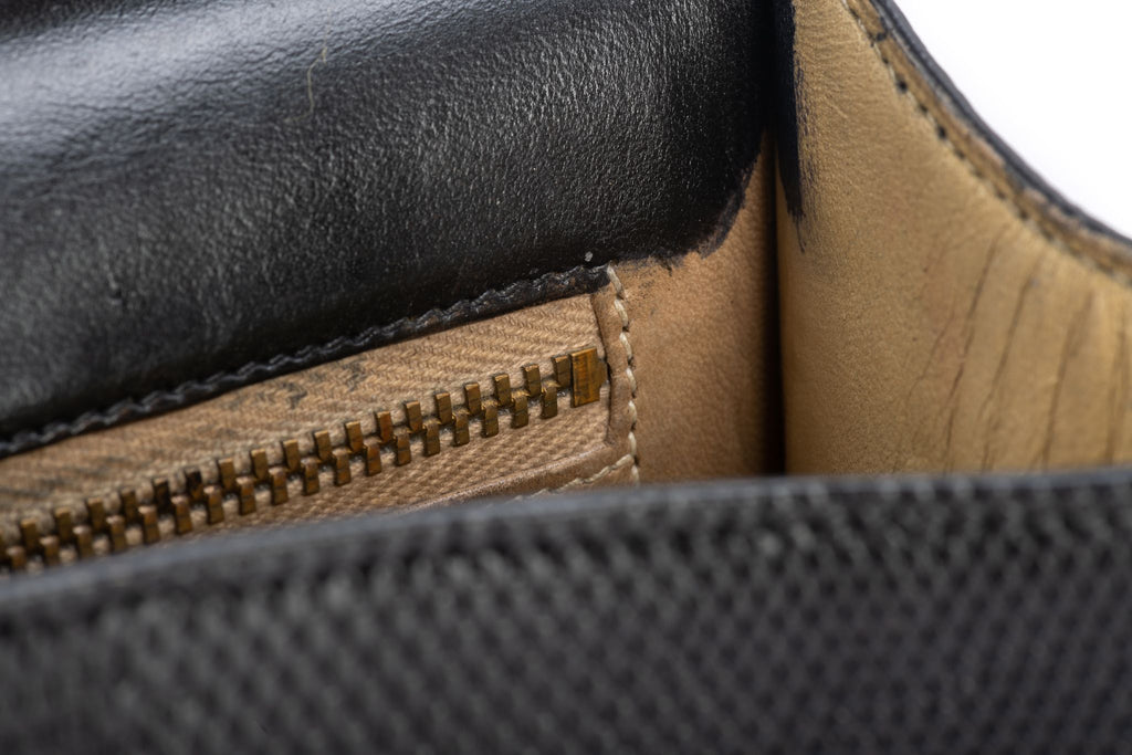 Hermes Black Lizard Vintage Shoulder Bag