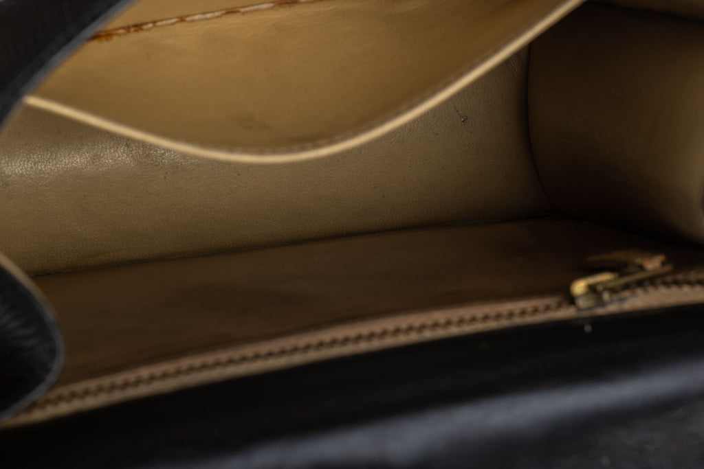 Hermes Black Lizard Vintage Shoulder Bag