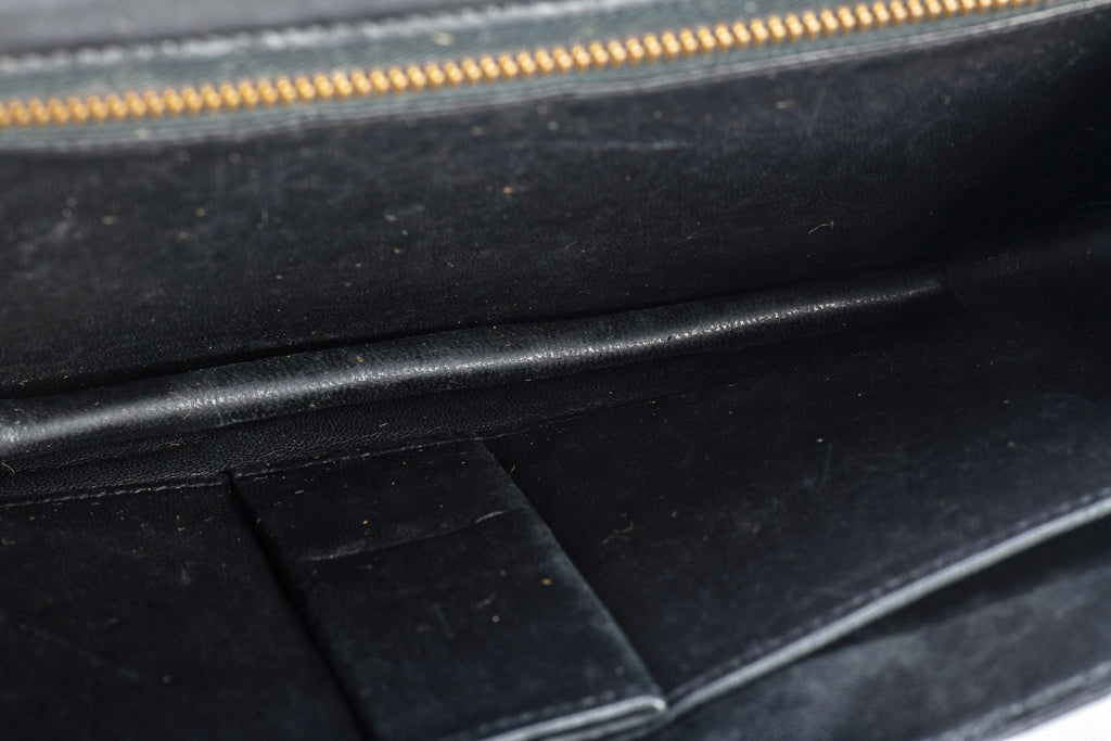 Hermes Vintage Black Crocodile Clutch