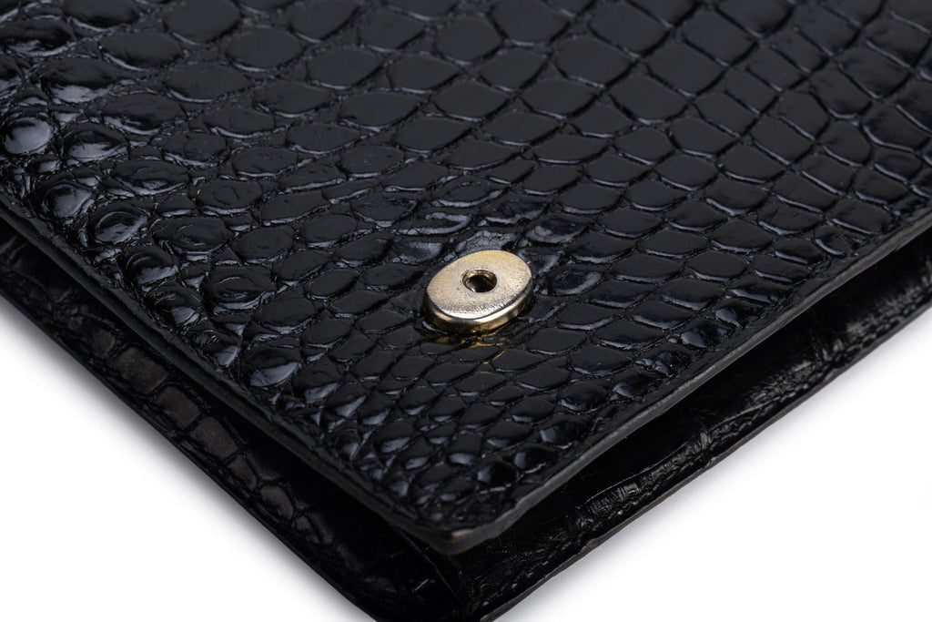 Hermes Vintage Black Crocodile Clutch
