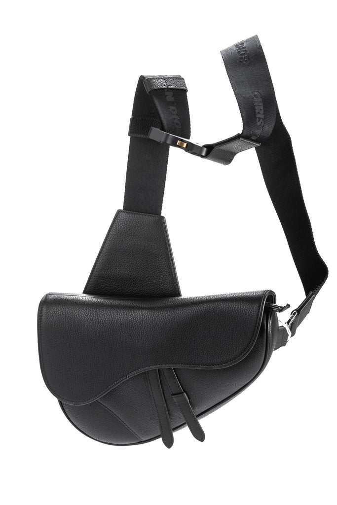 Dior New Black Calfskin Saddle Crossbody