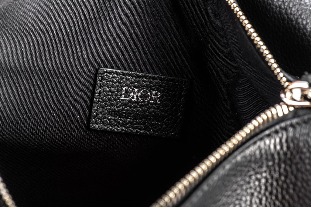 Dior New Black Calfskin Saddle Crossbody