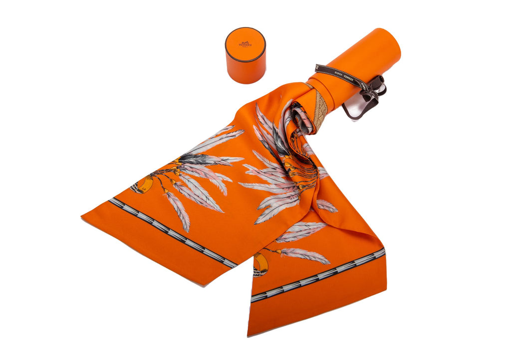 Hermès Coral Brazil Maxi Twilly Scarf BN