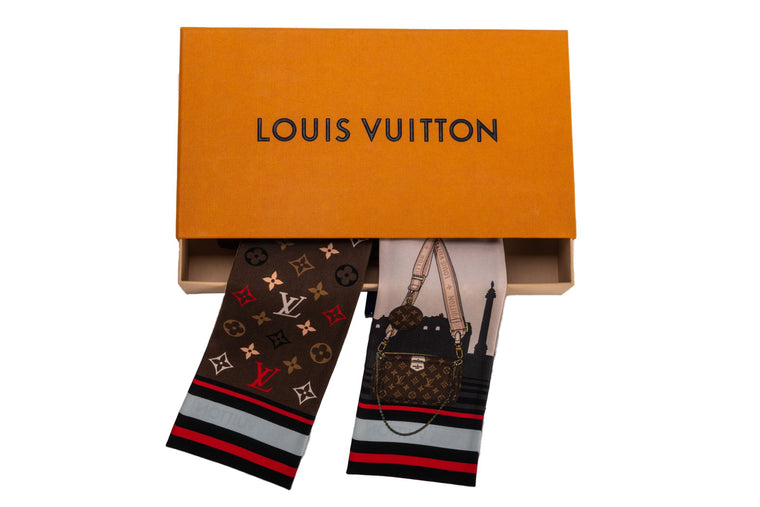 Vuitton BNIB Skyline Logo Silk Bandeau
