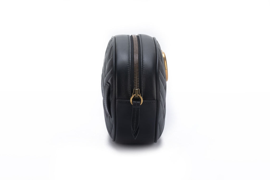 Gucci New Black Gold Marmont Fanny Pack