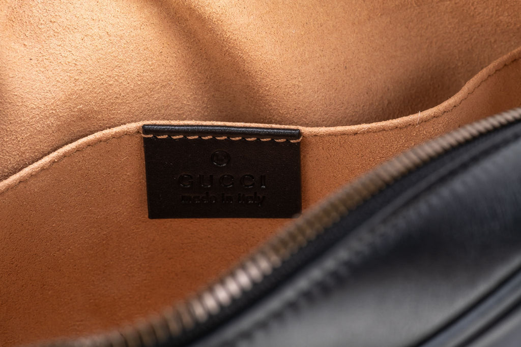 Gucci New Black Gold Marmont Fanny Pack