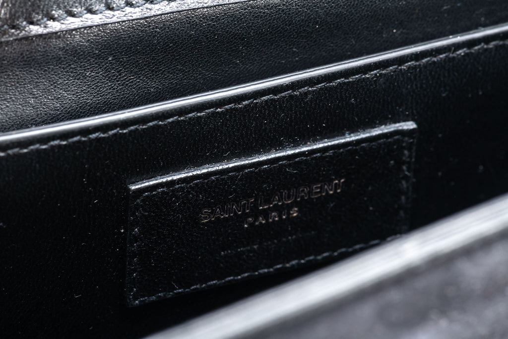 YSL BN Black Suede Sequins Cross Body