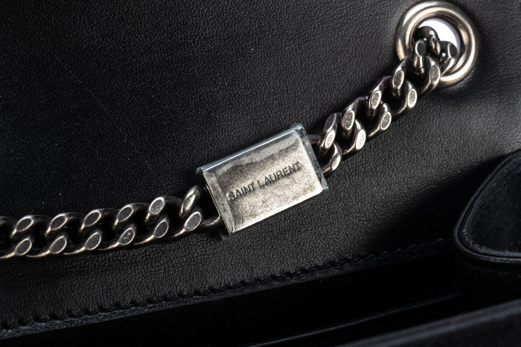YSL BN Black Suede Sequins Cross Body