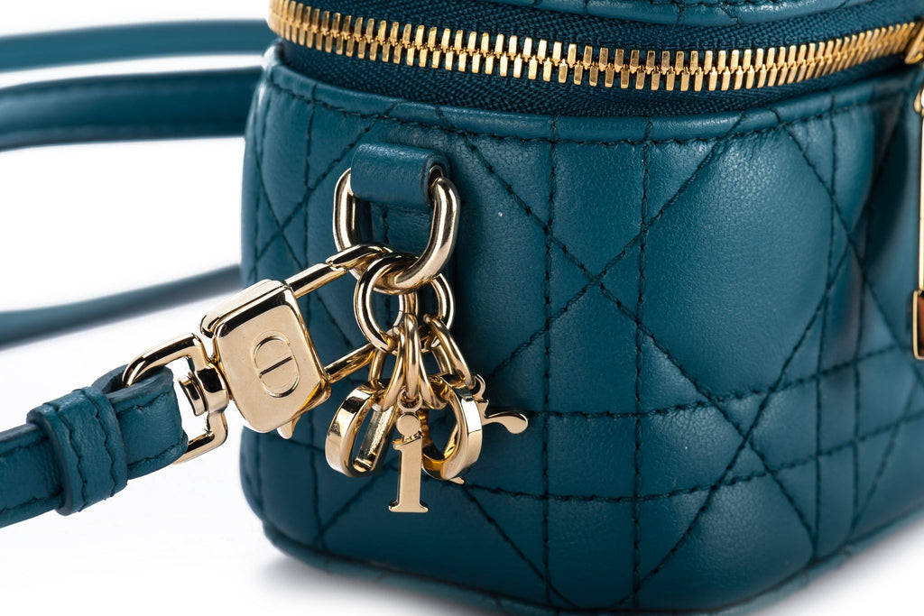 Dior Mini Cannage Turquoise Travel Case