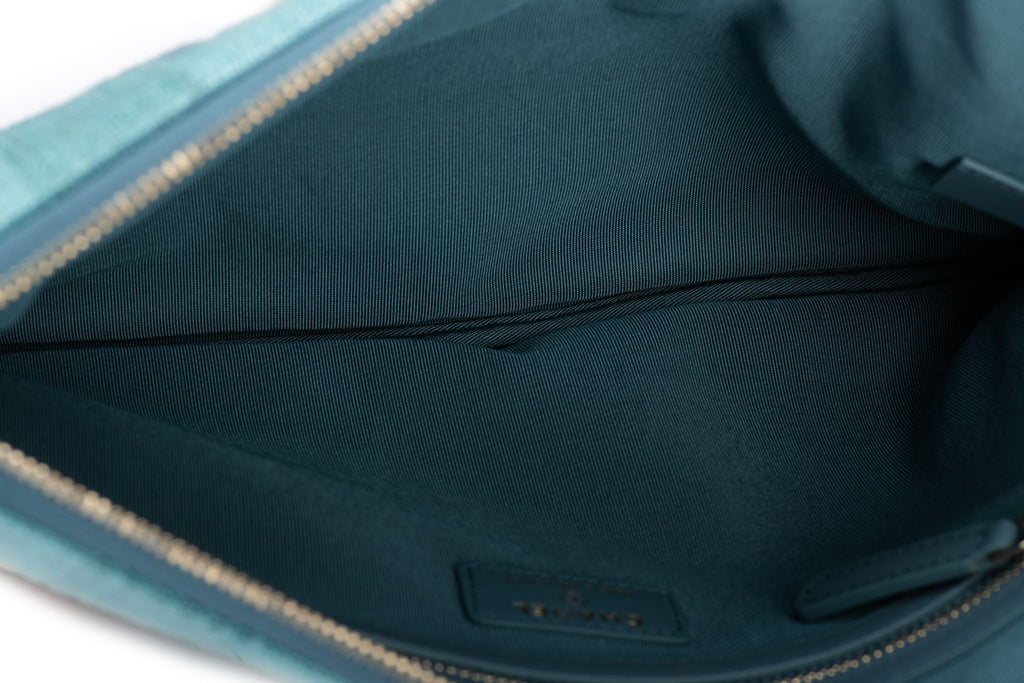 Chanel New Striped Deauville Aqua Clutch