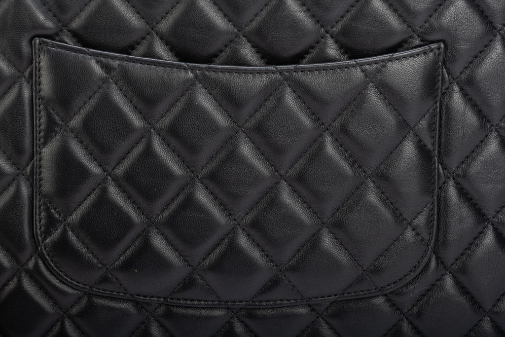 Chanel BNIB Black & Gold Croc Clutch