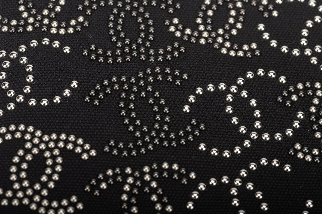 Chanel BNIB Studded Black Silver Clutch