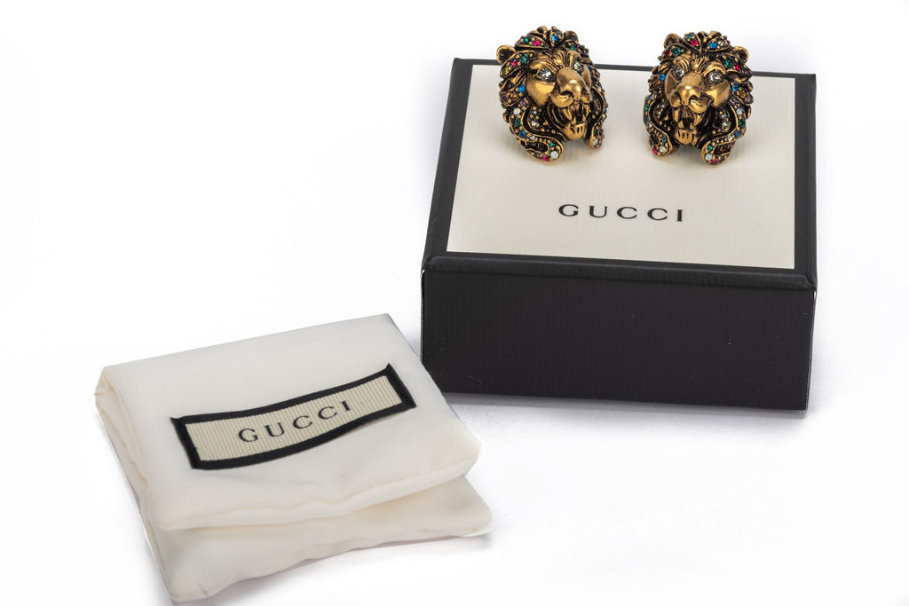 Gucci NIB Multicolor Lionshead Earrings