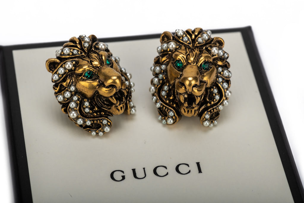 Gucci BNIB Lionshead Clip Earrings