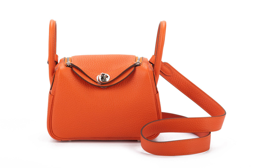 Hermès BNIB Mini Lindy Feu Palladium