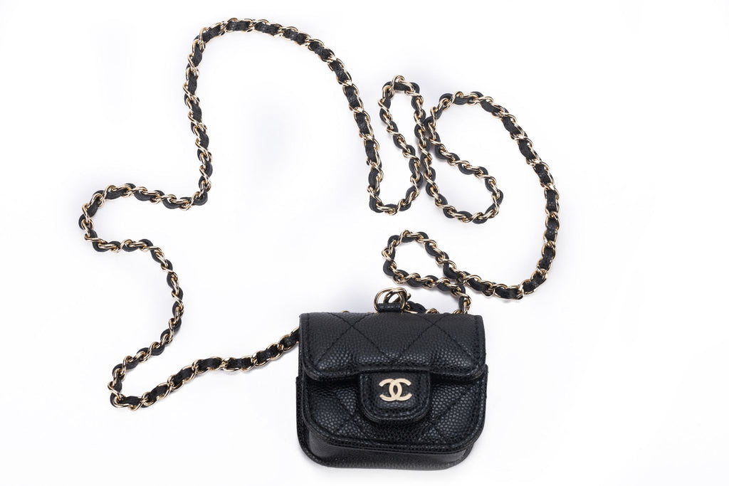 Chanel BNIB Black Caviar Air Pods Case