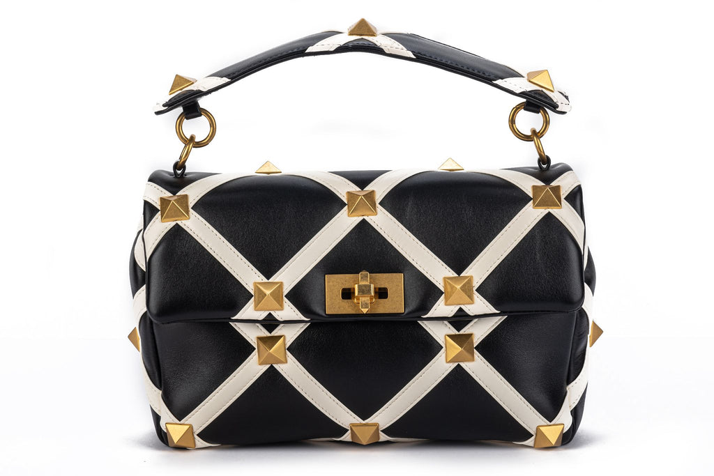 Valentino New Black & White Roman Stud