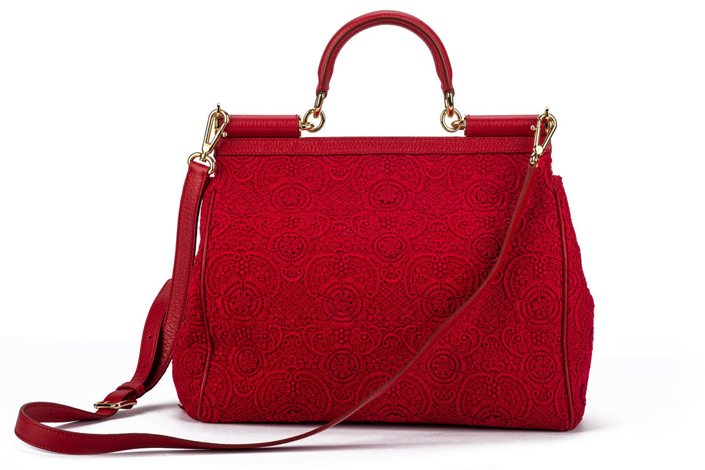 Dolce New Large Red Macrameâ™ Bag