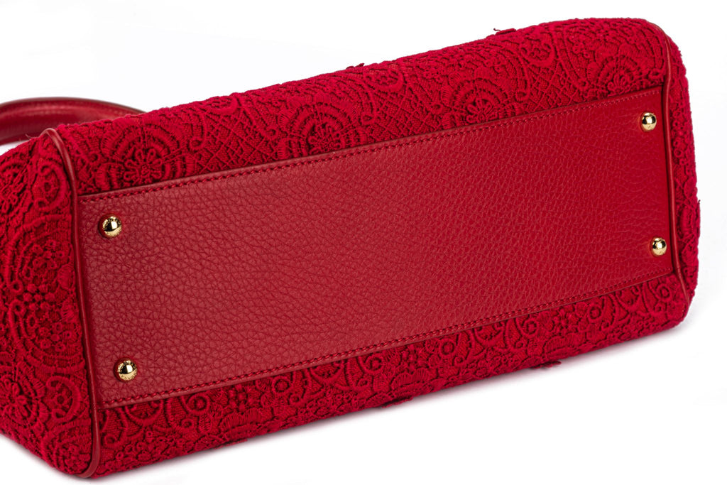 Dolce New Large Red Macrameâ™ Bag