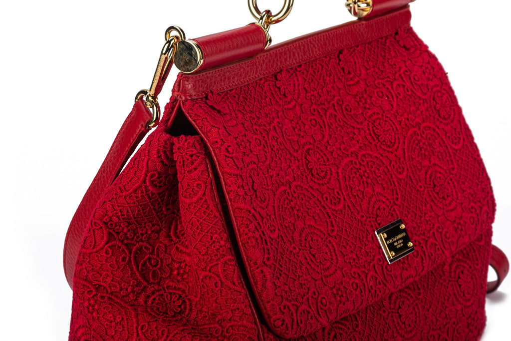 Dolce New Large Red Macrameâ™ Bag