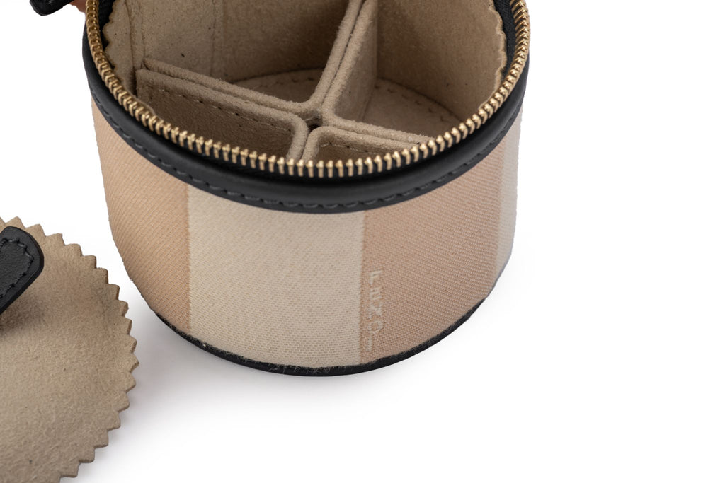 Fendi NIB  Striped Travel Jewelry Case