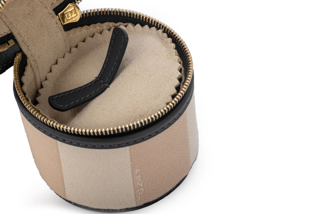 Fendi NIB  Striped Travel Jewelry Case