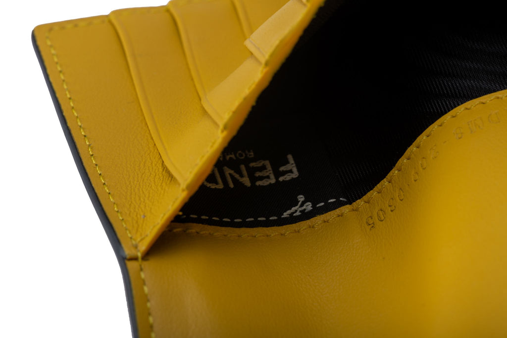 Fendi NIB Black & Yellow Passport Cover