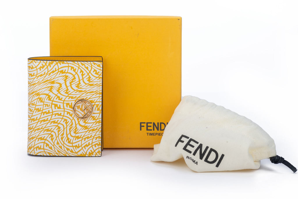 Fendi BNIB Yellow/White Vertigo Wallet