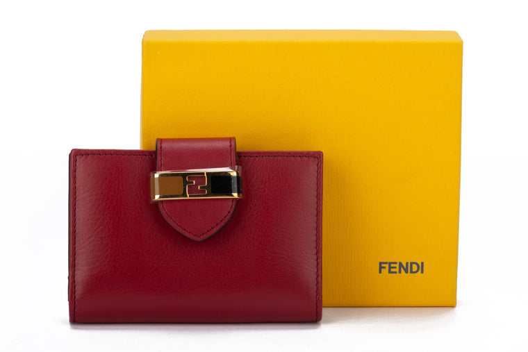 Fendi NIB Burgundy Veal Wallet