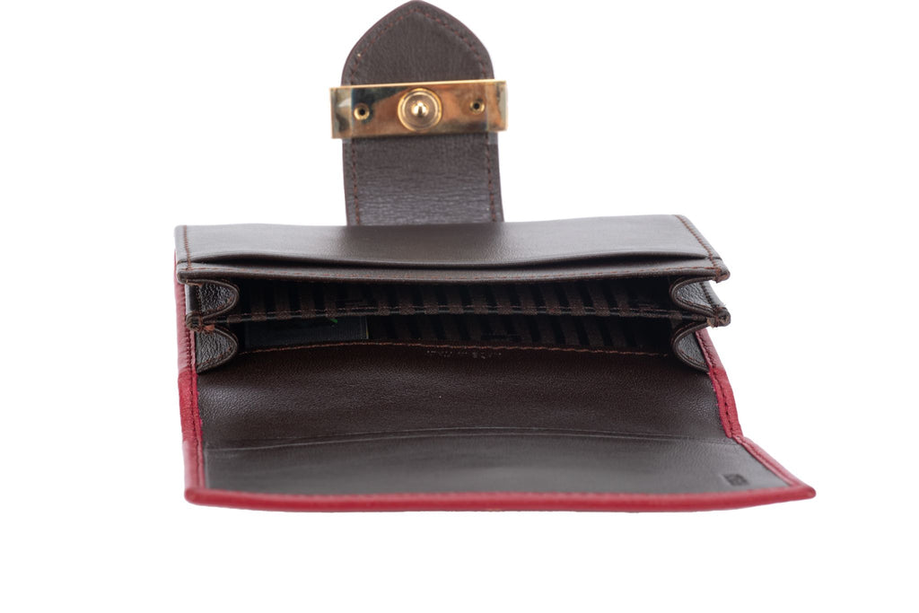 Fendi NIB Burgundy Veal Wallet
