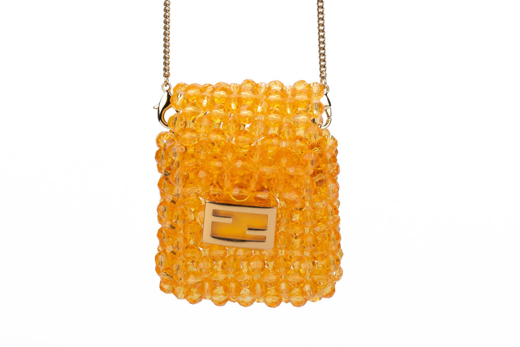 Fendi NIB Pico Baguette Orange Beads