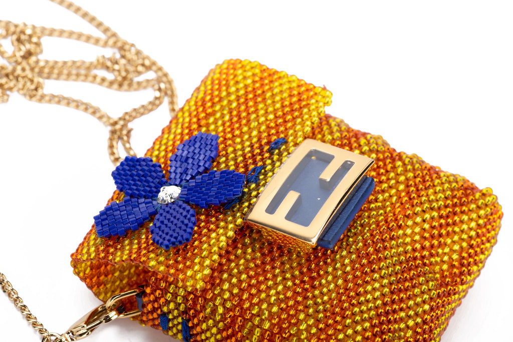 Fendi NIB Striped Seabeads Pico Baguette