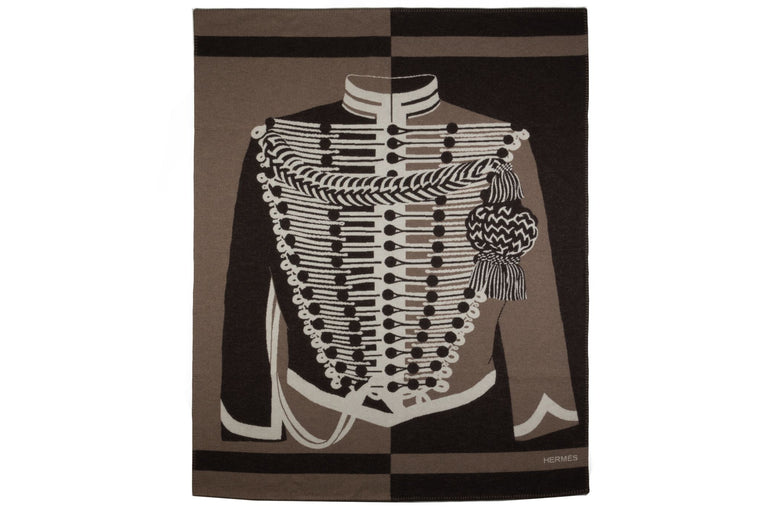 Hermes BNIB Brandebourg Etoupe Blanket