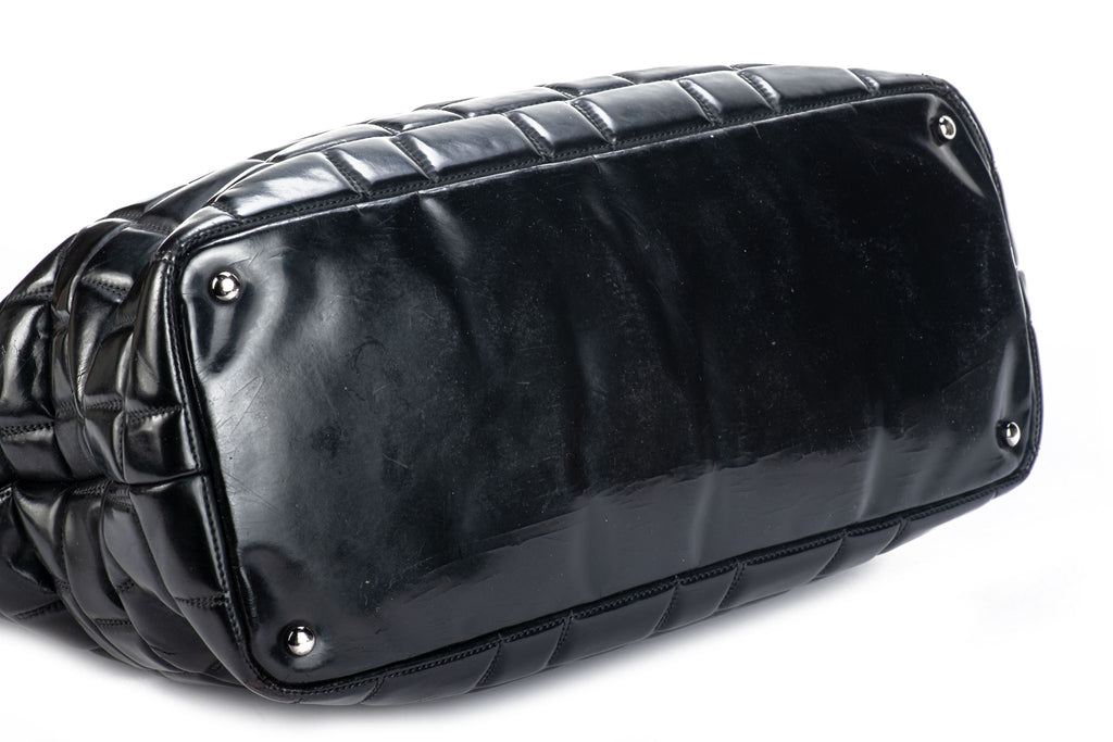 Chanel Black Brushed Leather Large Tote