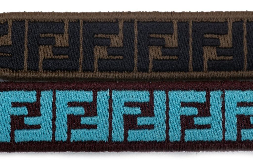 Fendi 2 Monogram Strap Turquoise NIB