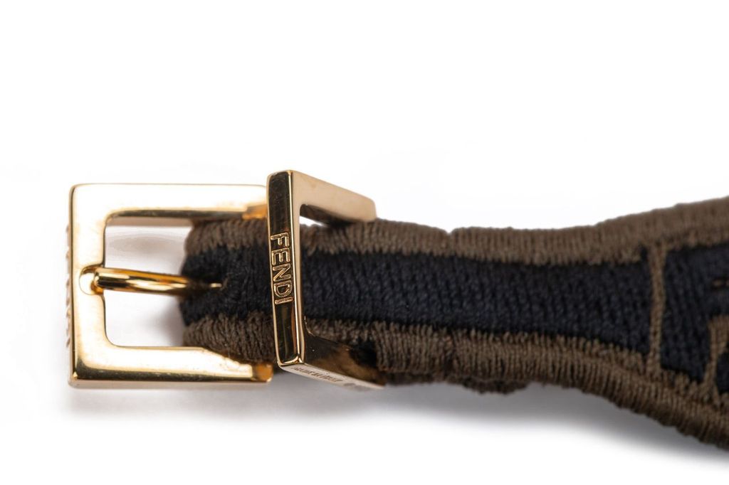 Fendi 2 Monogram Strap Turquoise NIB