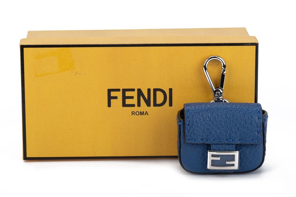 Fendi Micro Baguette Air Pods Case Blue