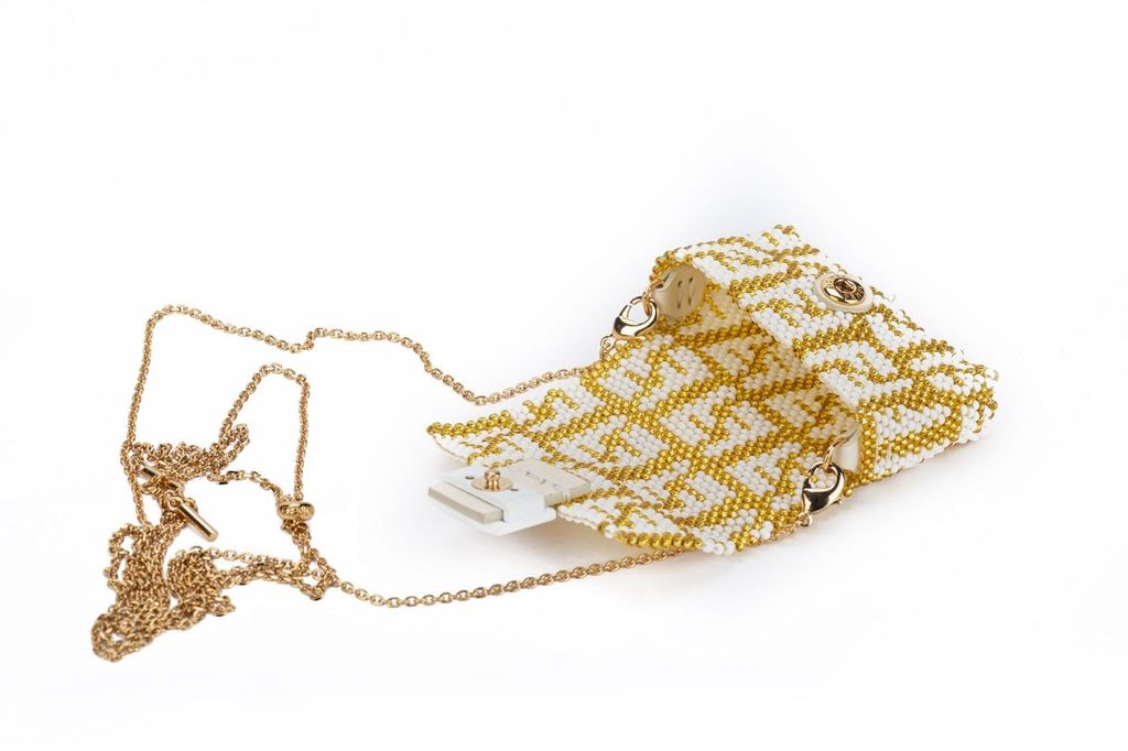 Fendi Micro Baguette Logo Gold