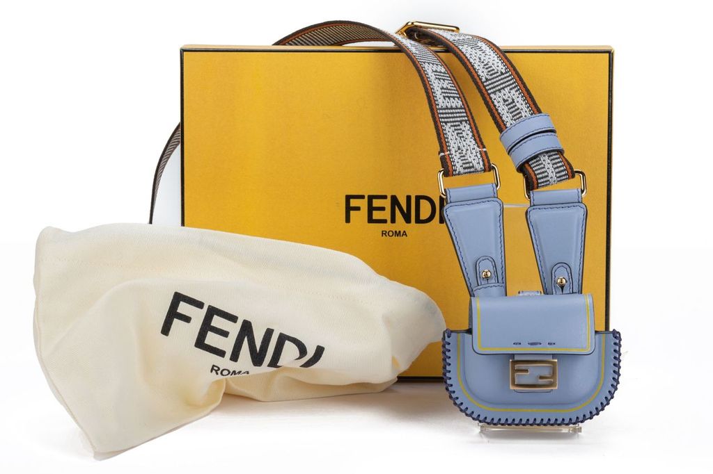 Fendi Bag Necklace Light Blue NIB