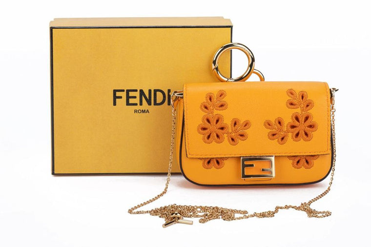 Fendi Baguette Bag Charm Floral NIB