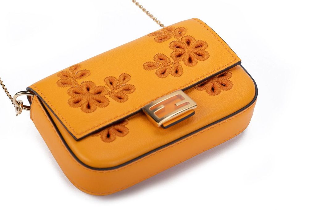 Fendi Baguette Bag Charm Floral NIB