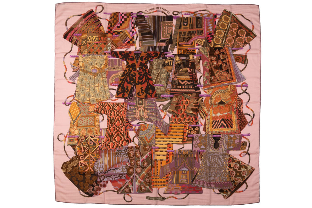 Hermès Voyage en etoffes Cashmere Shawl