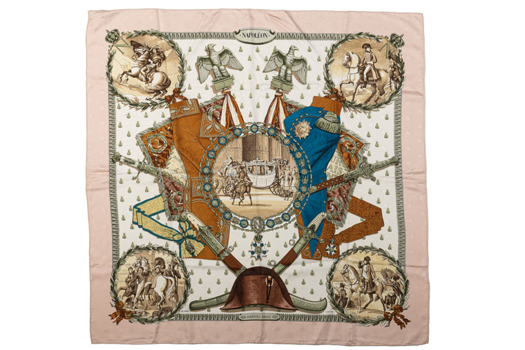 Hermès Napoleon Pink Silk Scarf Ledoux