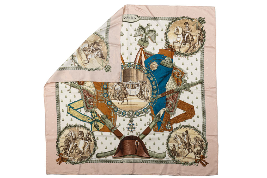 Hermès Napoleon Pink Silk Scarf Ledoux