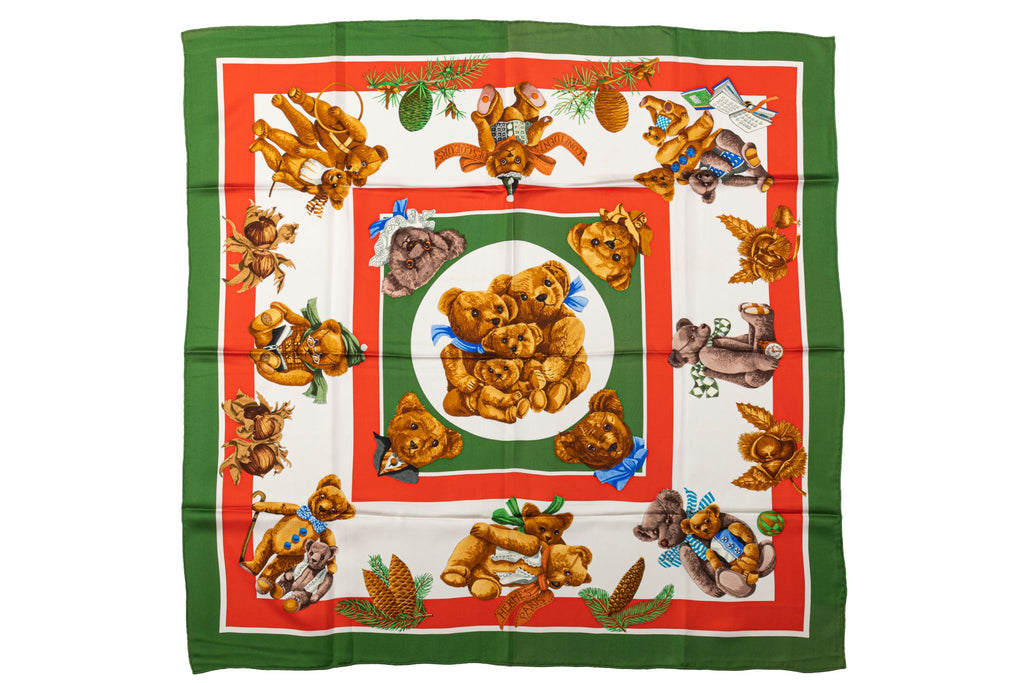 Hermès Collectible Teddy Bear Silk Scarf