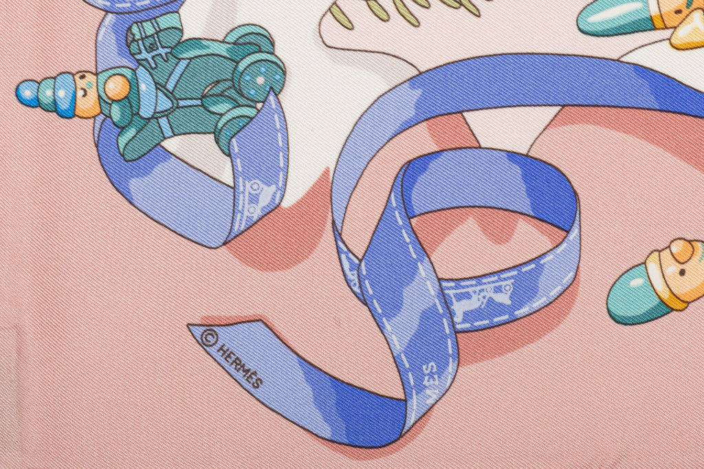 Hermès Rare Noel au Faubourg Pink Scarf